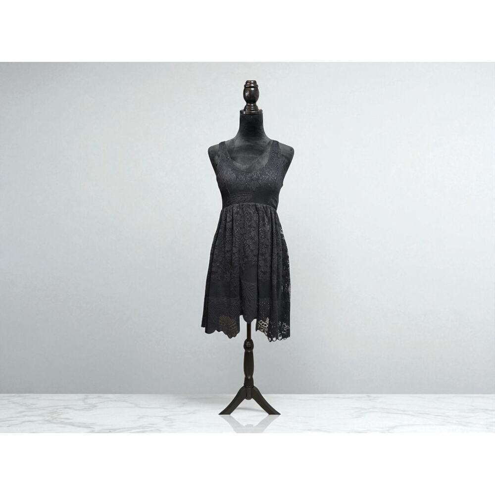 Womens free people dress lace dress above the knee black lace dress‎